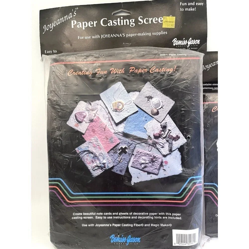 NOS Paper Making Paper Casting Kit & Screen Ornaments Cards Ornaments Crafting